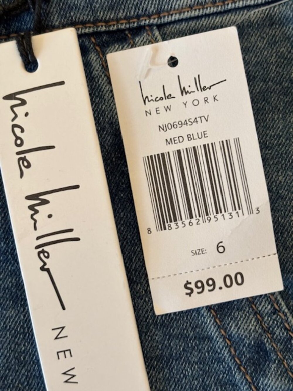 NWT Nicole Miller New York Soho High Rise Bootcut Jeans Women's Size 6 - Picture 11 of 11